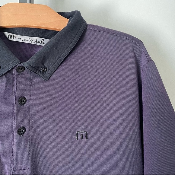 Travis Mathew Golf Shirt Polo Short Sleeve Purple Black Mens Size XL - Picture 6 of 6